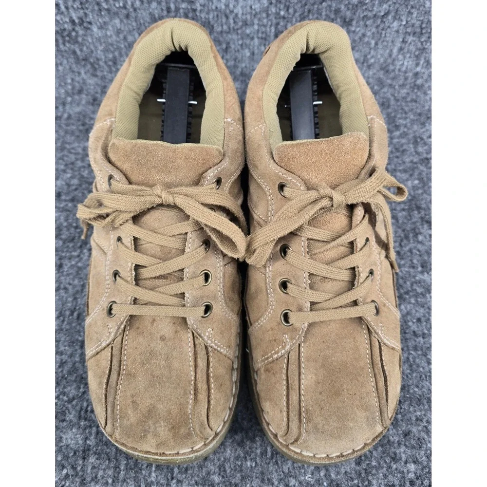 Vintage Report Nora Platform Sneakers Womens 8.5 Tan Suede Y2K Chunky Grunge